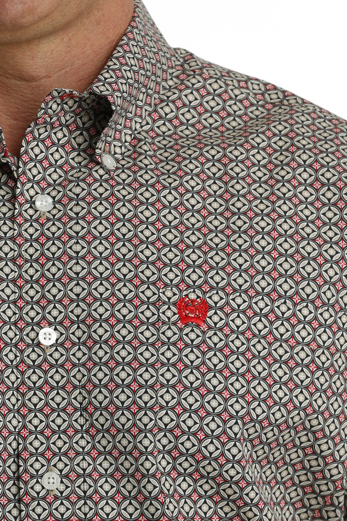CINCH MEN'S GEOMETRIC PRINT BUTTON-DOWN WESTERN SHIRT