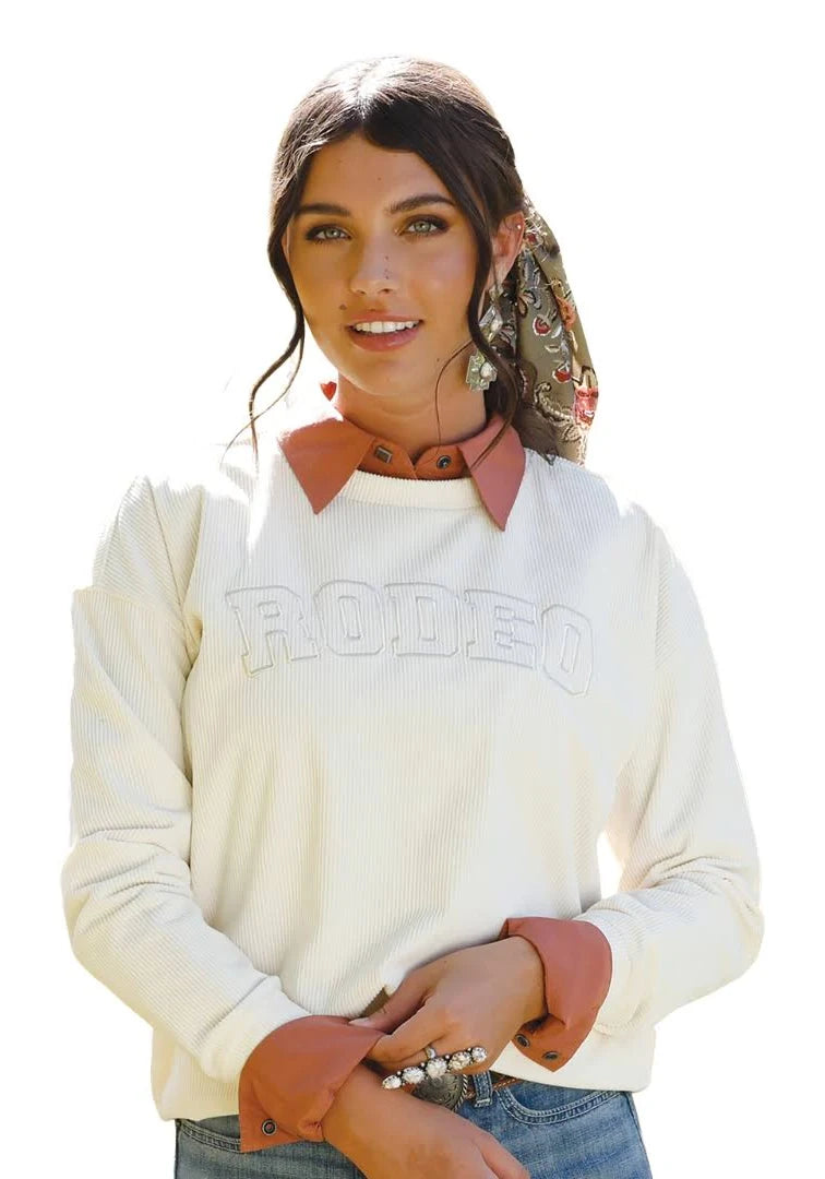 Cream Rodeo Fleece Sweatshirt CWK7502004