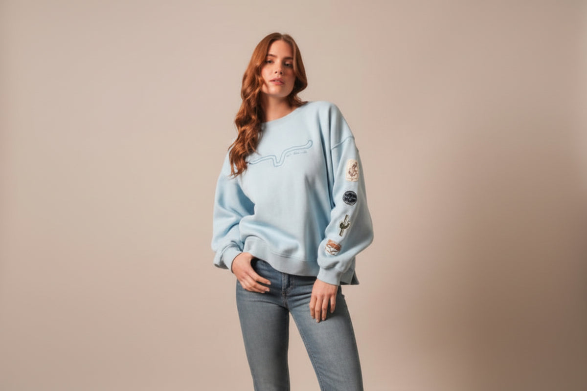 Wms Saguaro Patch Crewneck Sweatshirt